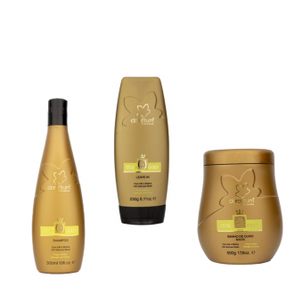 Kit Ouro 24k Shampo, Mascara e Leavin